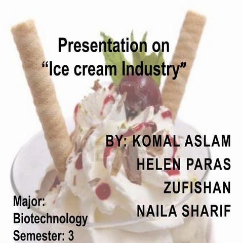Presentation on Ice cream Industry