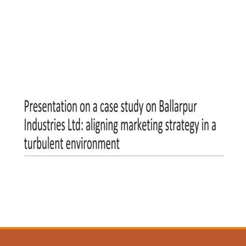 A case study on ballarpur industries