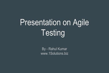 Presentation on Agile Testing