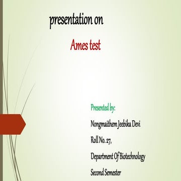 Presentation on ames test