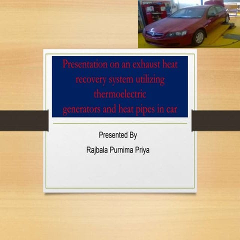 Presentation on an exhaust heat