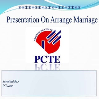 Presentation on arrange marriage