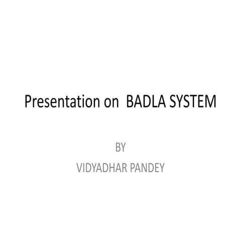 Presentation On  Badla System