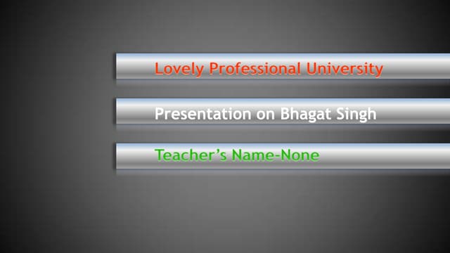 Presentation on bhagat singh