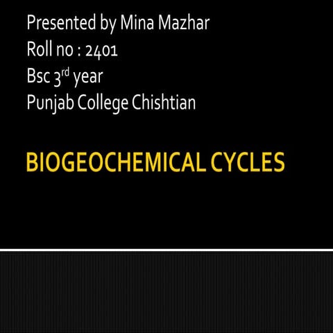 Presentation on biogeochemical cycles 2
