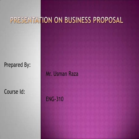 Presentation on business proposal