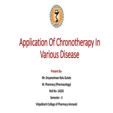 Application of Chronotherapy In disease 