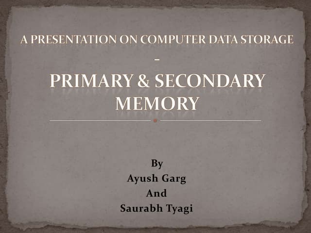Presentation on computer data storage 