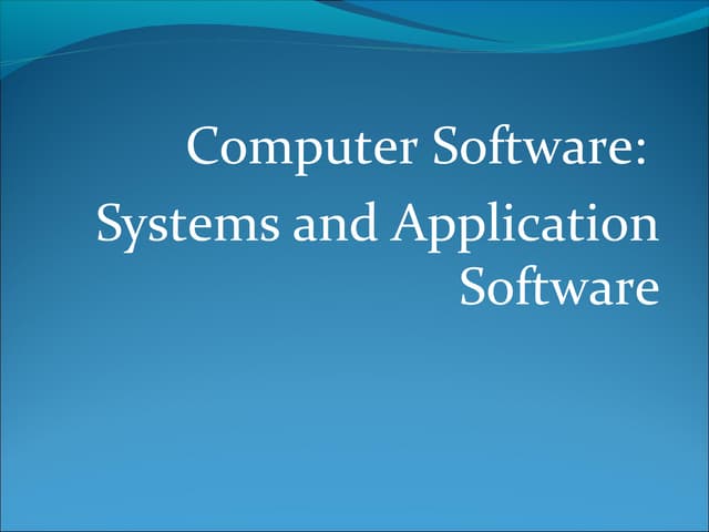 Presentation on computer software
