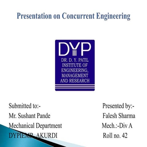 Presentation on concurrent engineering