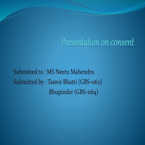 Presentation on consent