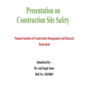 Presentation on construction site safety