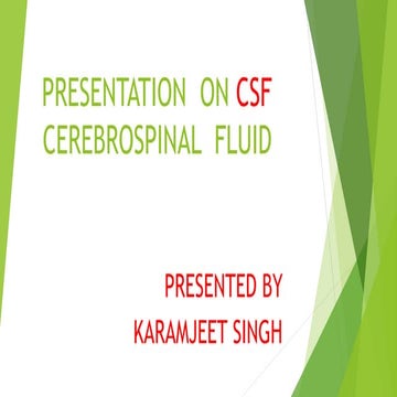 CEREBROSPINAL FLUID BY VIJAY KUMAR SBU | PPTX