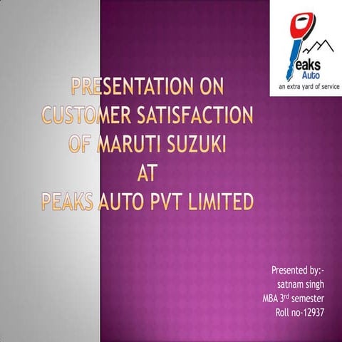 Presentation on customer satisfaction | PPTX