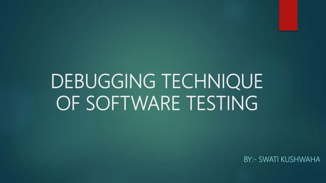 Presentation on debugging