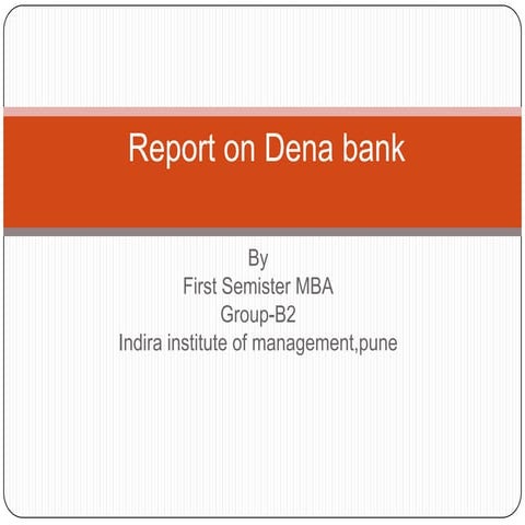 Presentation on dena bank