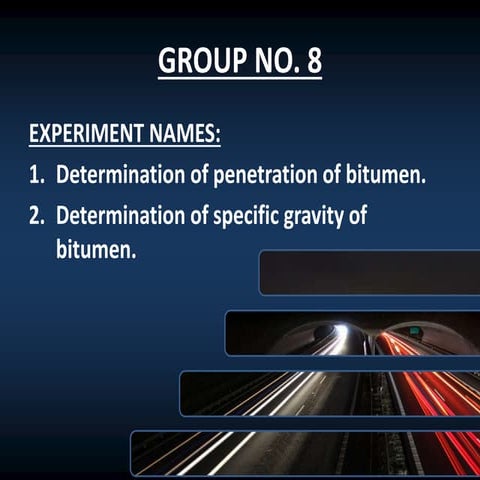 Presentation on Determination of Penetration & Specific Gravity Test of Bitumen