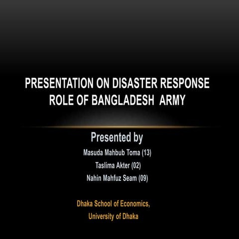 Presentation on disaster response of army final