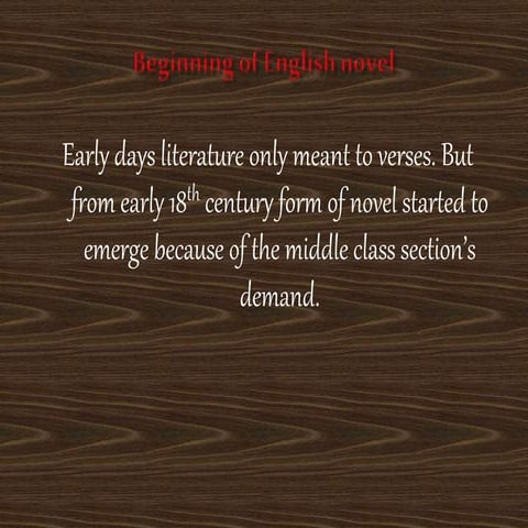Presentation on english novel