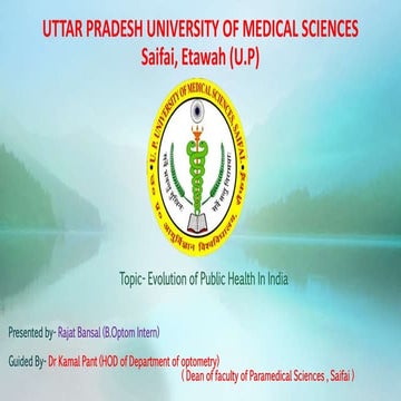 evolution of public health in india