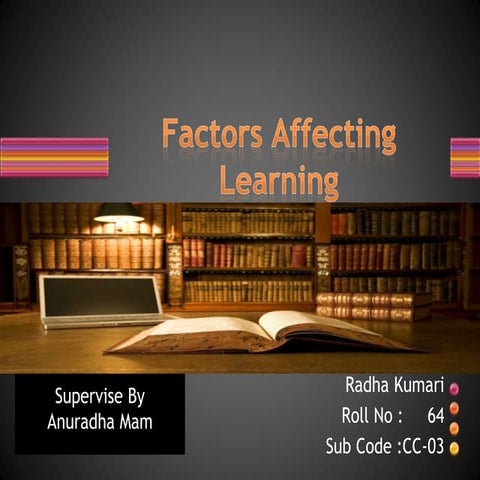 Presentation on Factors Affecting Learning.pptx