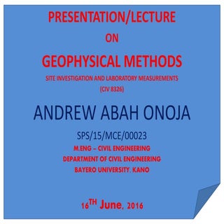 Presentation on geophysical methods
