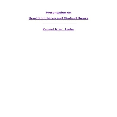 heartland theory & Rimland theory