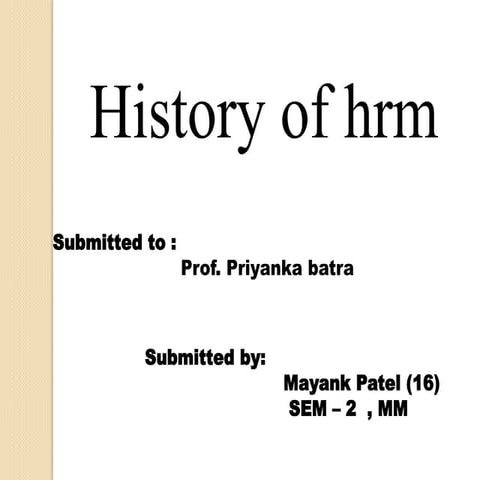 history of hrm