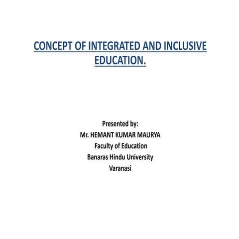 Presentation on integration and inclusion