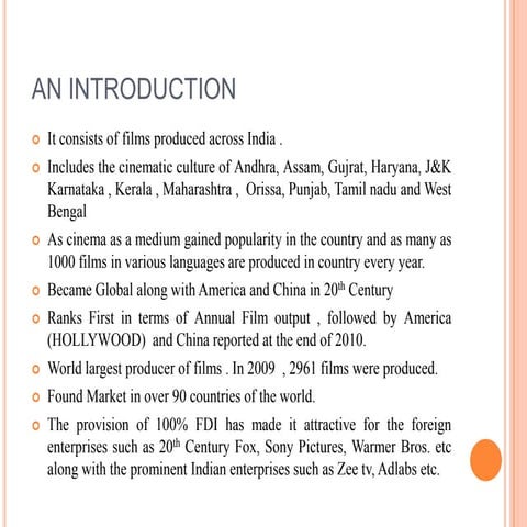 Presentation on indian cinema