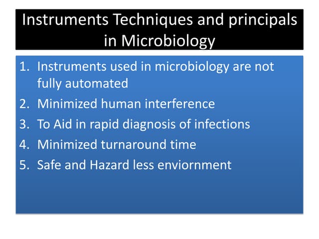  Instruments used in microbiology
