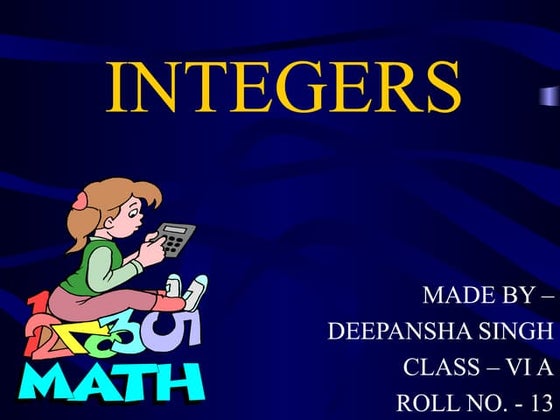 7th integers class 7 ppt | PPT