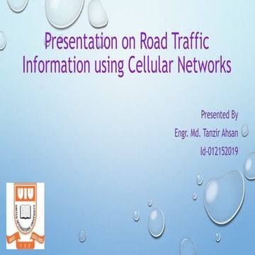 Presentation on intelligent traffic prediction system