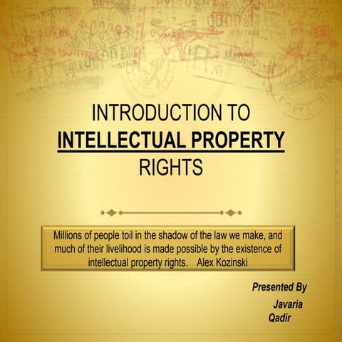 Introduction To Intellectual Property Rights