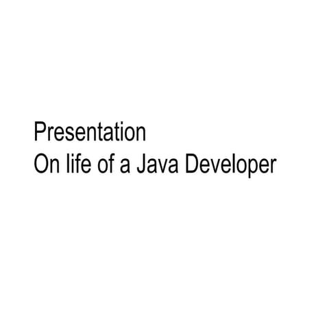 Presentation on java life of a deveoper.pptx image.