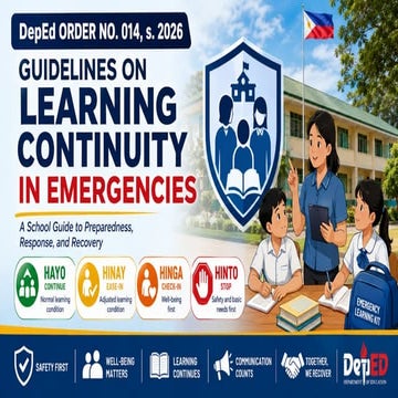DepEd Order No. 014, s. 2026: Ensuring Learning Continuity in ...