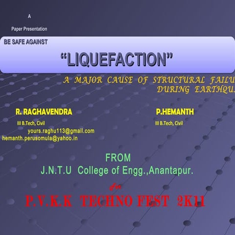 Presentation on liquefation @ pvkk by raghavendra