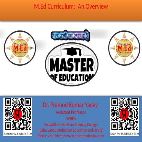 Presentationon M.Ed Curriculum : An overview