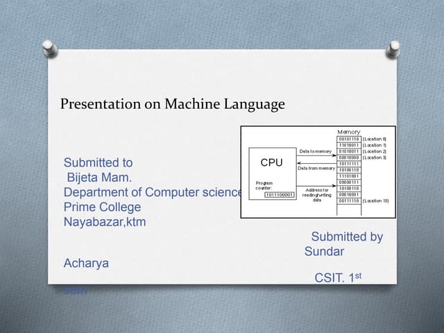 Machine Level Language