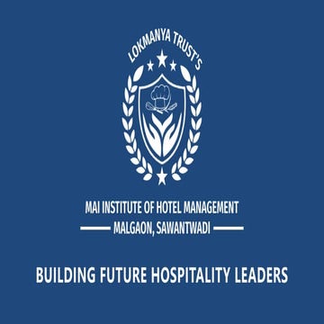 PRESENTATION ON HOSPITALITY CAREER OPTIONS AT MAI IHM