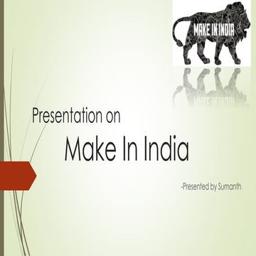 Presentation on Make in India