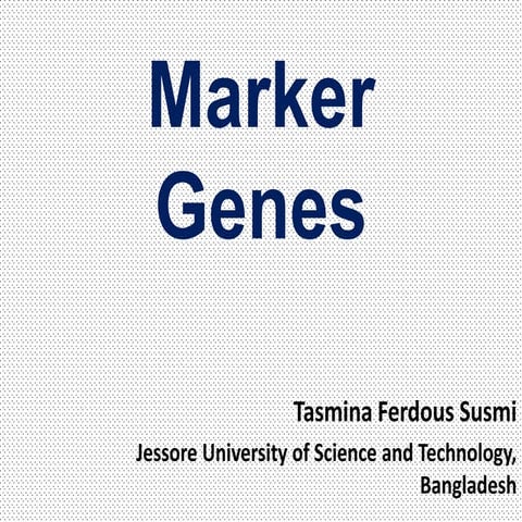 Presentation on marker genes