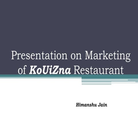 Marketing of Restaurant
