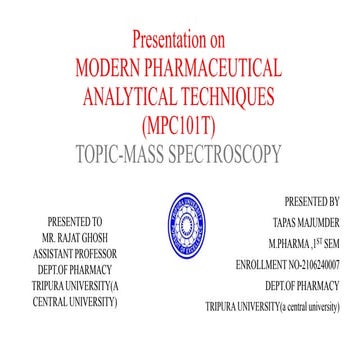 Presentation on MASS SPECTROSCOPY.pptx