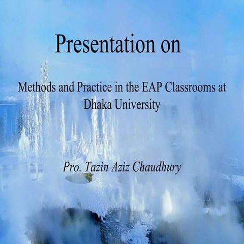 Presentation on methods and practice