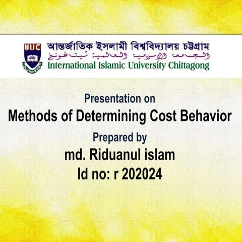 Presentation on Methods of Determining Cost Behavior