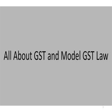 Presentation on Model GST Law by CA. Juhin Ajmera 