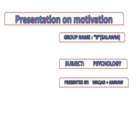 WHAT i s motivation .? in Psychology