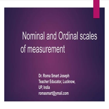 Presentation on nominal and ordinal scales of measurement