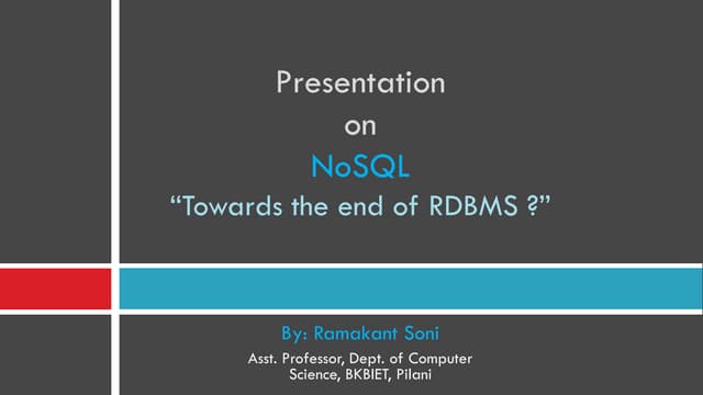 NOSQL- Presentation on NoSQL